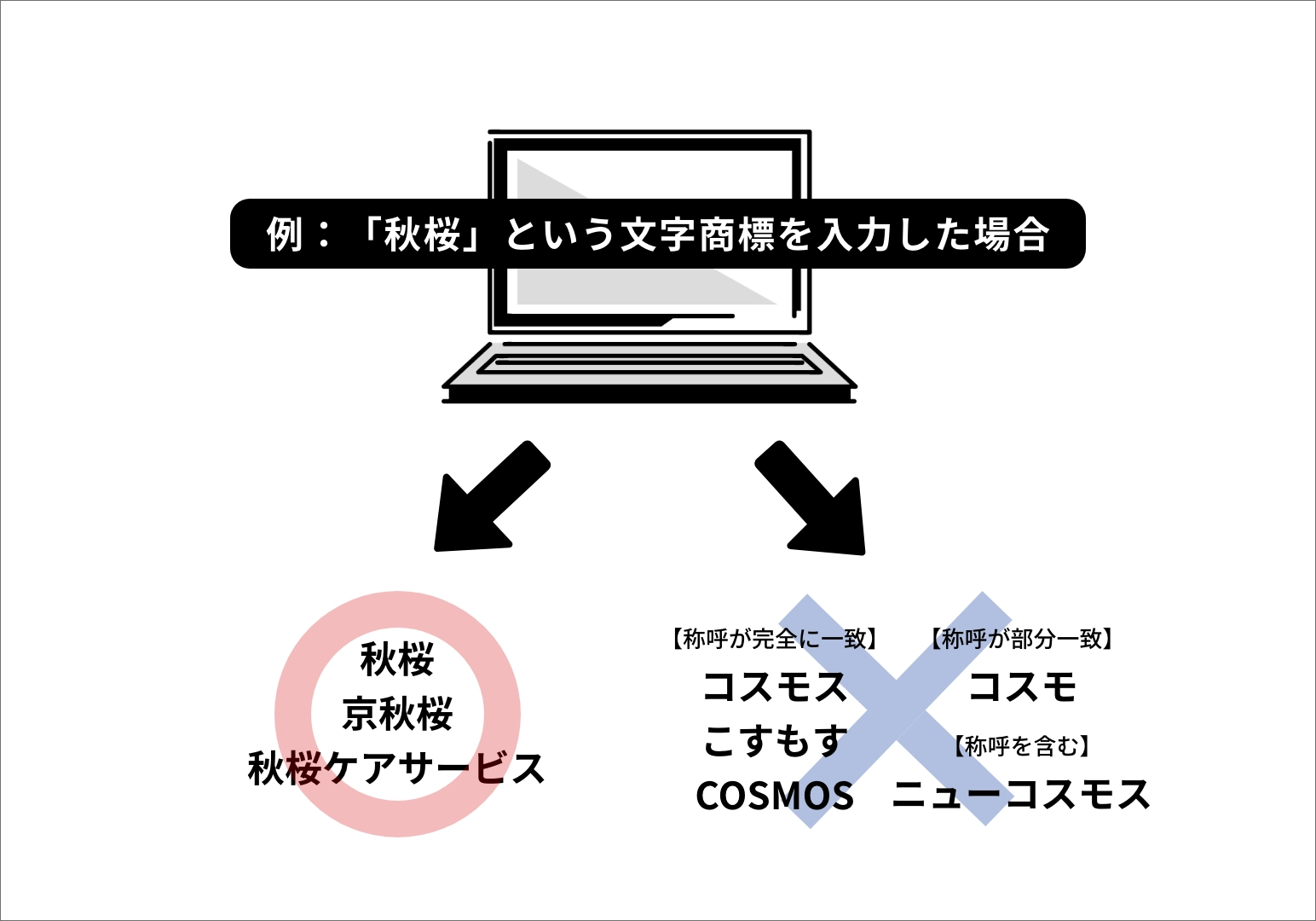 例：「秋桜」という文字商標を入力した場合